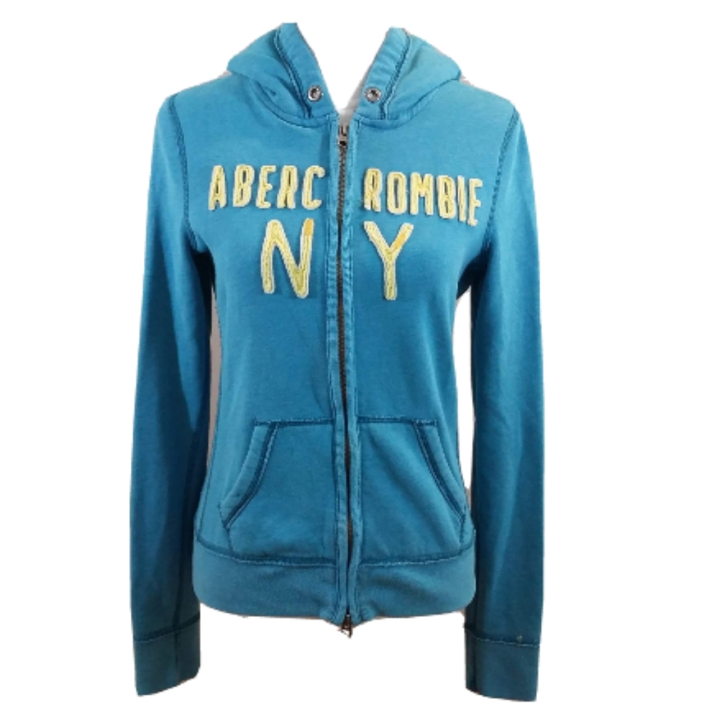 Abercrombie & Fitch Blue Long Sleeve Hooded Jacket